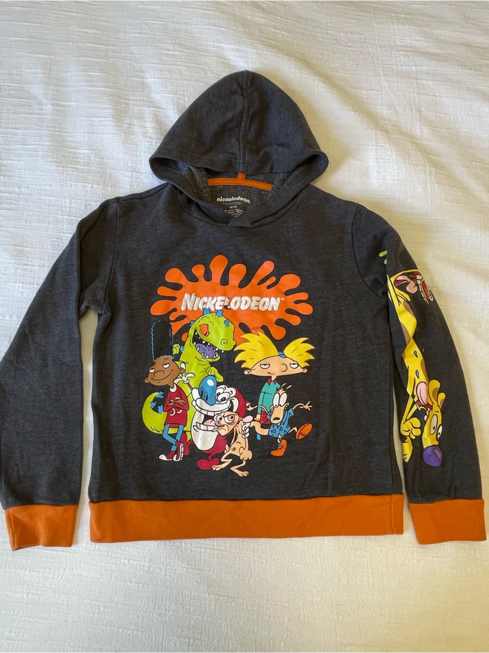 Nickelodeon Dark Gray & Orange Character Graphic Hooded Pullover